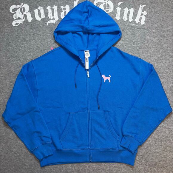 Victoria’s Secret PINK Limited Edition Blue Charge Throwback Logo Full Zip - MD - Picture 2 of 7